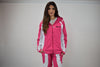 Windbreaker Jacke Pink-Weiß