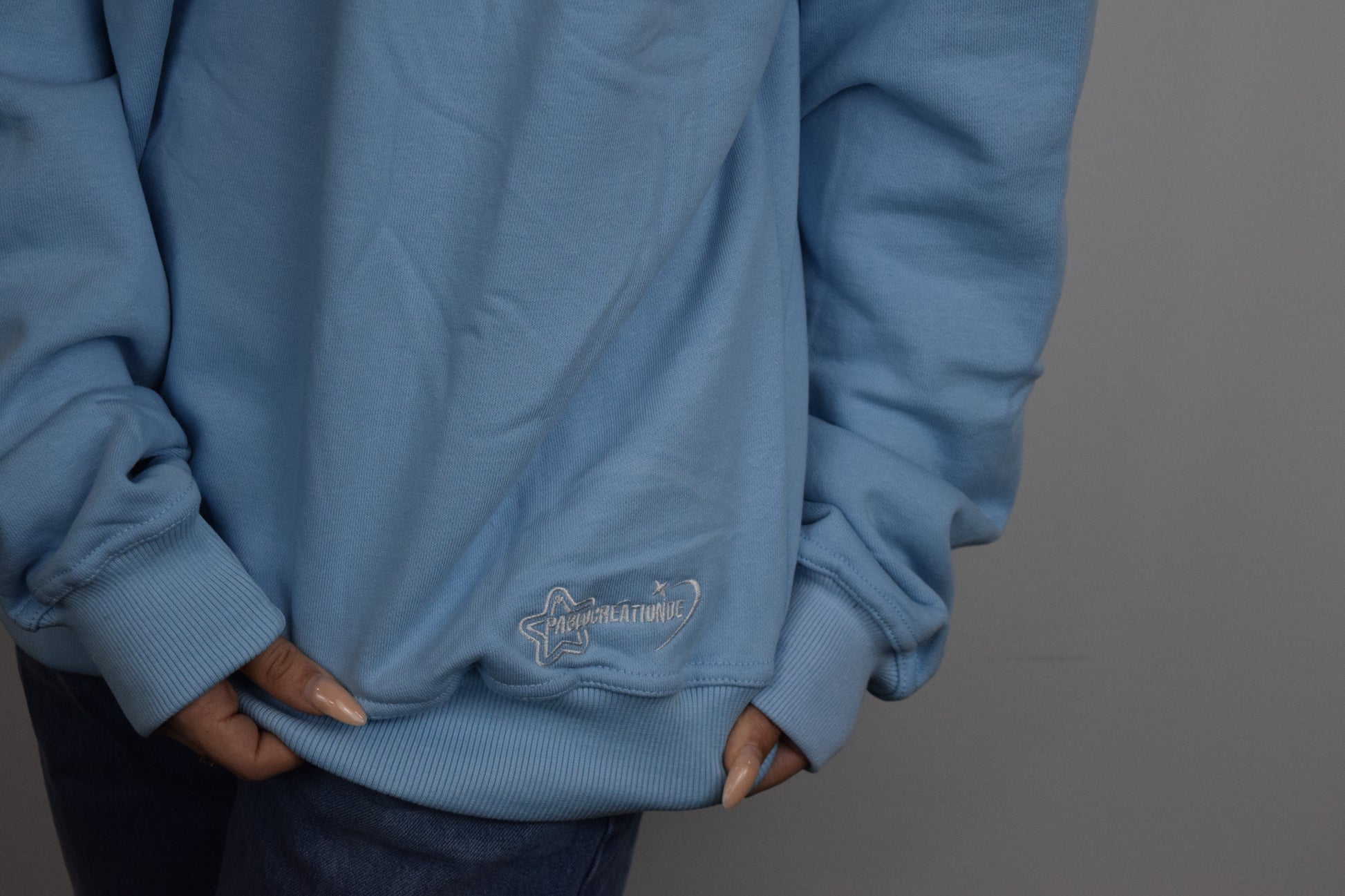 Half-Zipper Babyblau