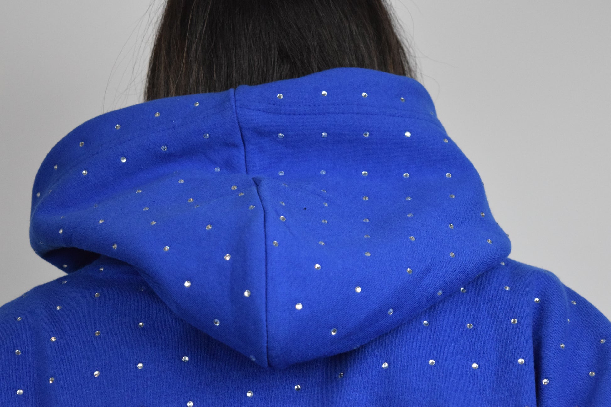 Glitzer Zipp Hoodie Blau